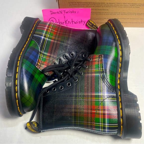 BNIB Dr Martens 1460 Tartan Red Stewart Black Watch plaid Boots UK 3 US 5 - Picture 6 of 15